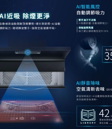 DR7396近吸除油煙機- 渦輪變頻 AI風控系列