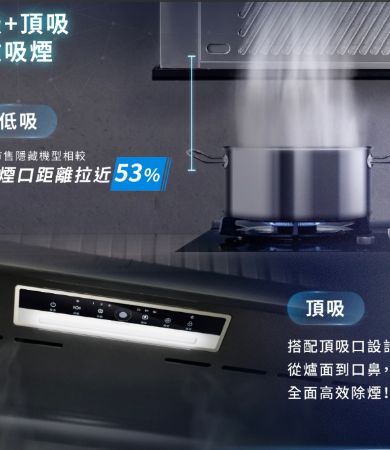 DR7396近吸除油煙機- 渦輪變頻 AI風控系列